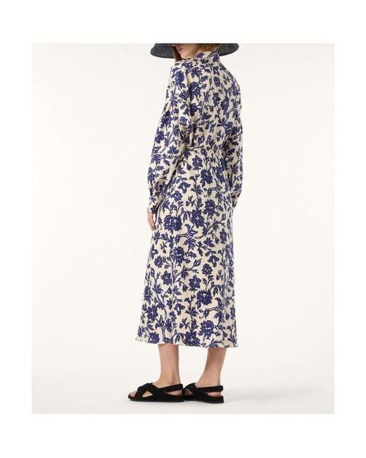 Loro Piana Blue Printed Midi Skirt