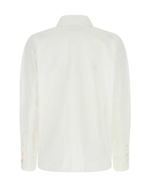 Jil Sander White Buttoned Long-Sleeved Shirt