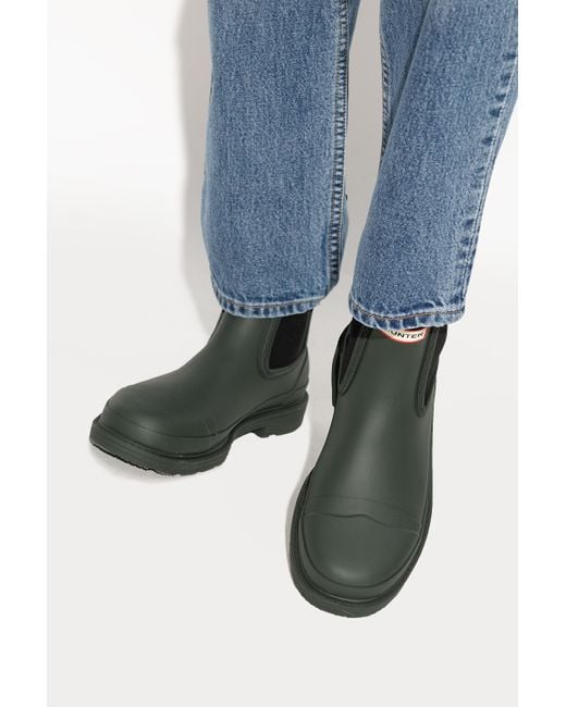 Hunter Black Logo Short Boots