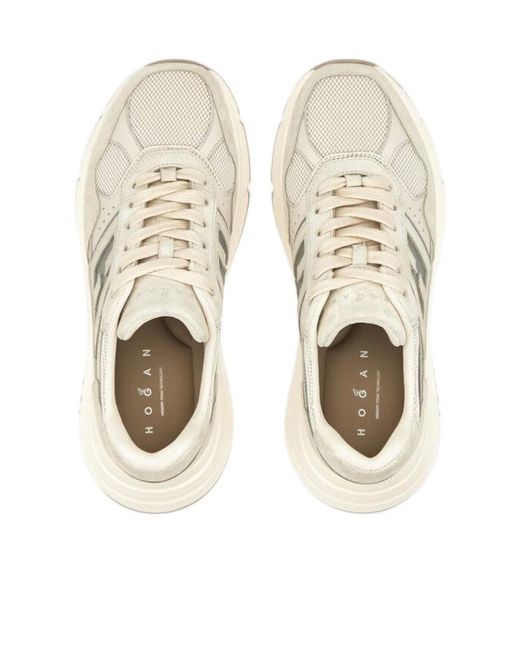 Hogan White Hi-Fi Lace-Up Sneakers