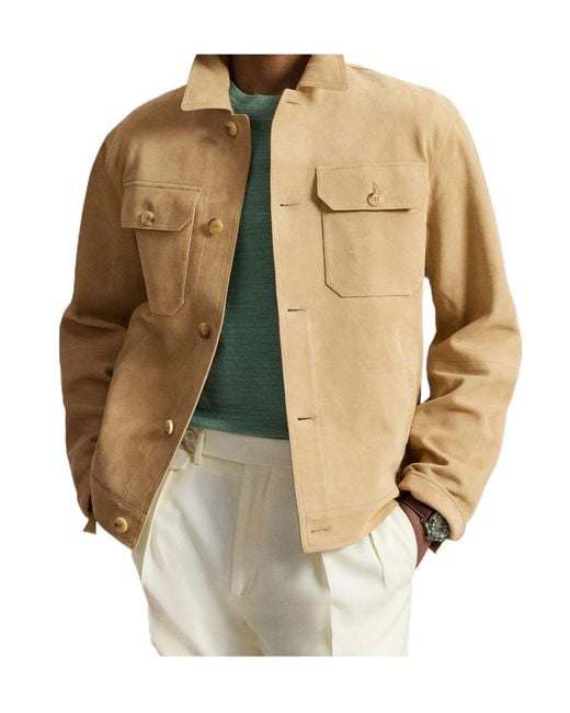 Polo Ralph Lauren Natural Suede Button-Up Jacket for men