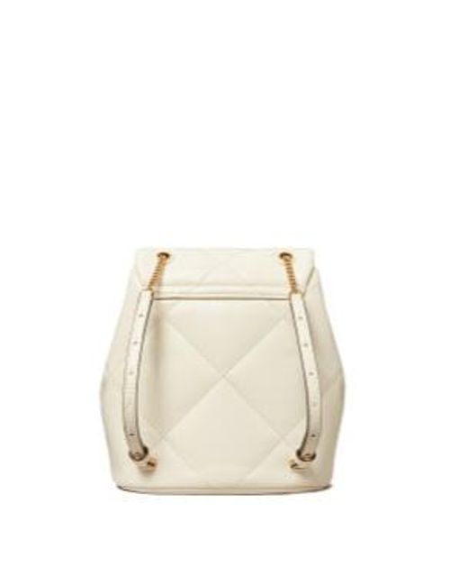 Tory Burch White Kira Logo Plaque Mini Backpack