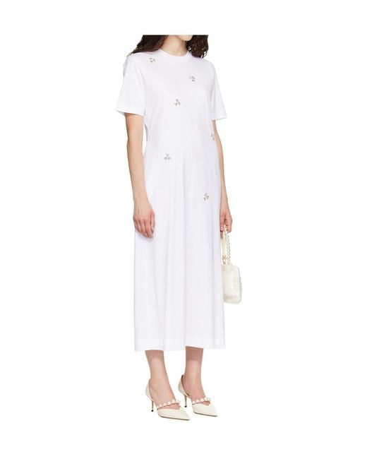Simone Rocha White Easy Embellished Dress
