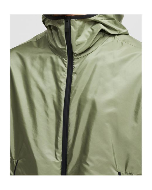 Moncler Green Granier Logo Patch Zip-Up Jacket for men