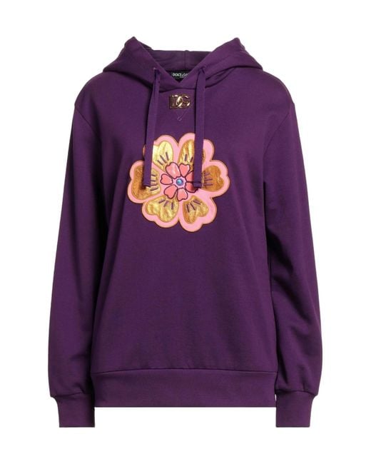 Dolce & Gabbana Purple Metallic Solid Color Sweatshirt