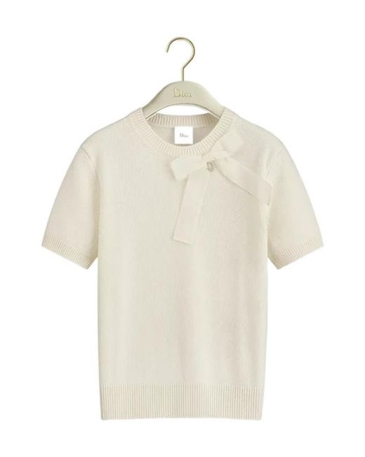 Dior White Short-Sleeved Sweater