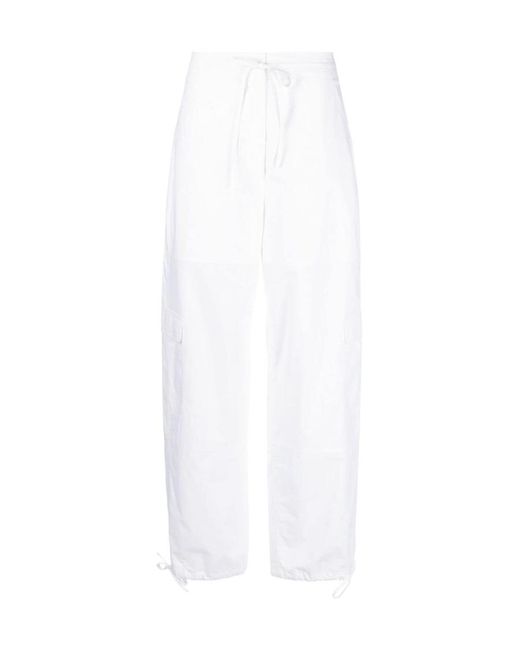 Totême  White High-Waisted Tapered Overalls