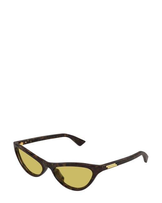 Bottega Veneta Yellow Eyewear Classic Cat Eye Sunglasses
