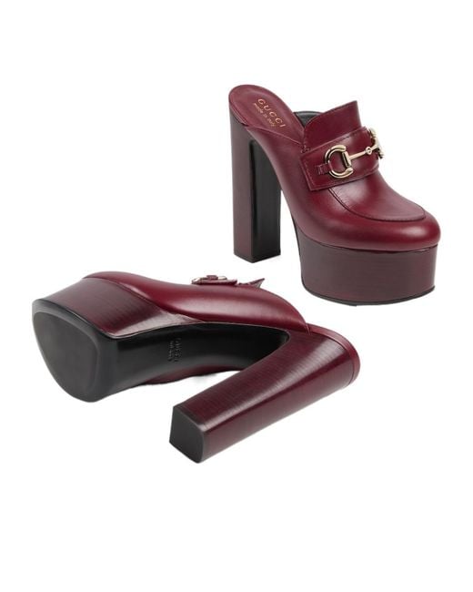 Gucci Purple Platform Mule With Horsebit