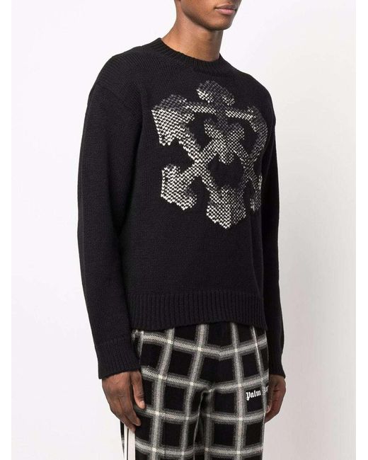 Off-White c/o Virgil Abloh Blue 3D Arrow-Motif Knitted Jumper for men