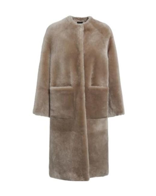 Blancha Natural Patch-Pocket Collarless Coat