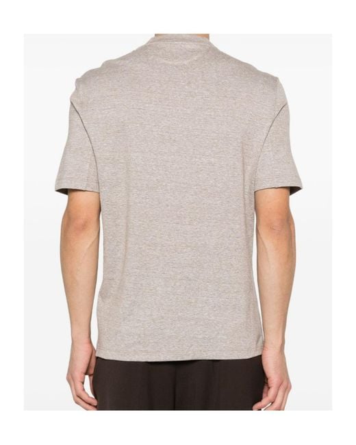 Brunello Cucinelli White Melange Crewneck T-Shirt for men