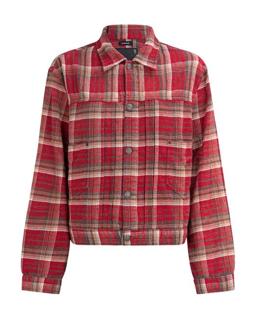 R13 Red Checked Shirt Jacket