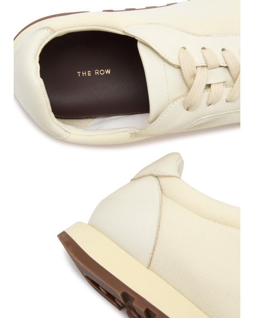 The Row White Spliced Mesh Knit Sneakers