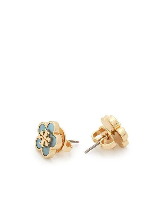 Tory Burch White Flower-Shaped Earrings
