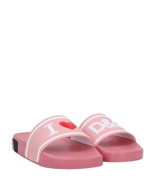 Dolce & Gabbana Pink Casual Slippers