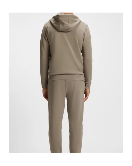 Boss Gray Boss Logo Patch Zipped Hoodie for men