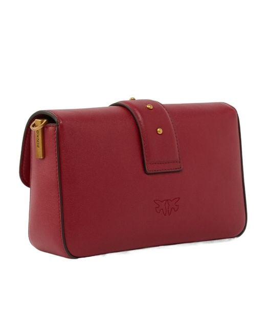 Pinko Red Mini Love Slouchy Shoulder Bag