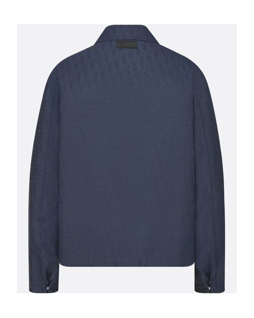 Dior Blue Homme Jacquard Button-Up Jacket for men