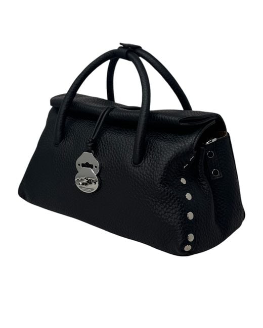 Zanellato Black Rivet Decorative Shoulder Bag