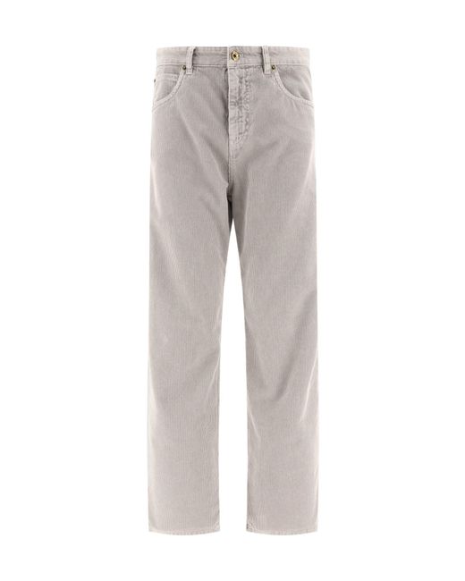 Miu Miu Gray Garment-Dyed Corduroy Pants