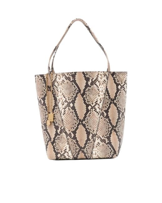 Chloé Natural Snakeskin-Effect Leather Bucket Bag