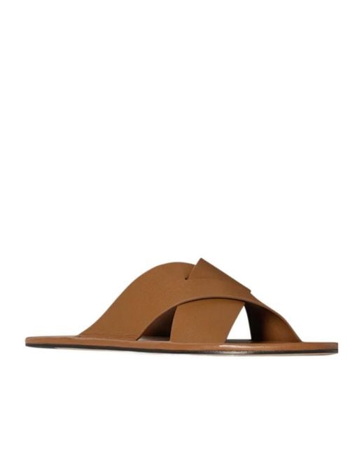 The Row Brown Malick Cross Sandals