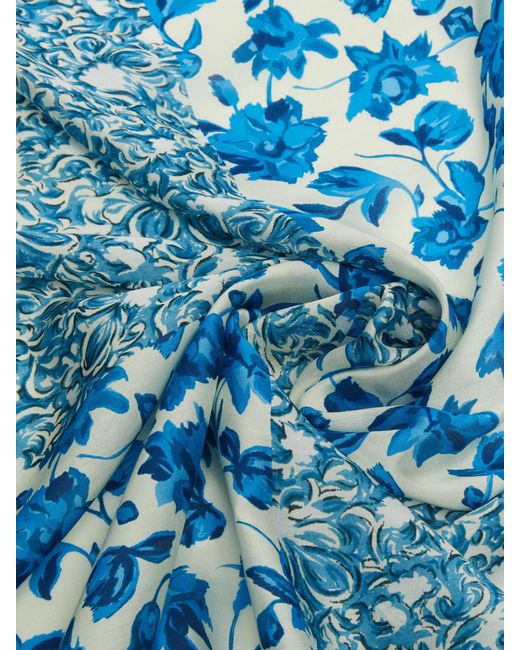 Weekend by Maxmara Blue Modal And Printed Silk Shawl