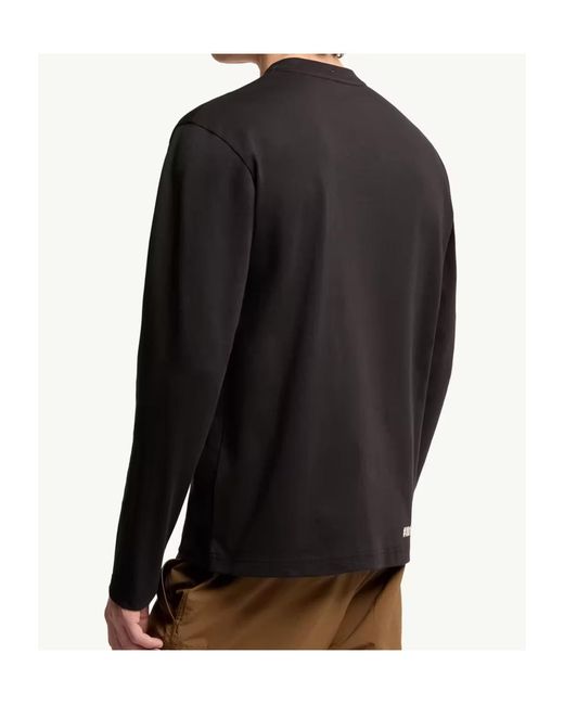 Moncler Black Logo Long Sleeve Cotton T-Shirt for men