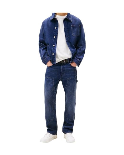 Tommy Hilfiger Blue Straight Leg Carpenter Jeans for men