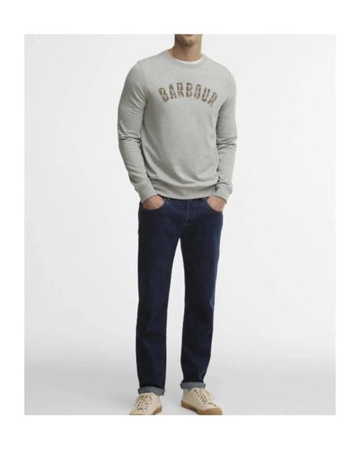 Barbour Gray Printed Sweater for men