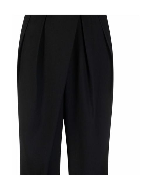 Edward Achour Paris Black High-Waisted Cropped Trousers