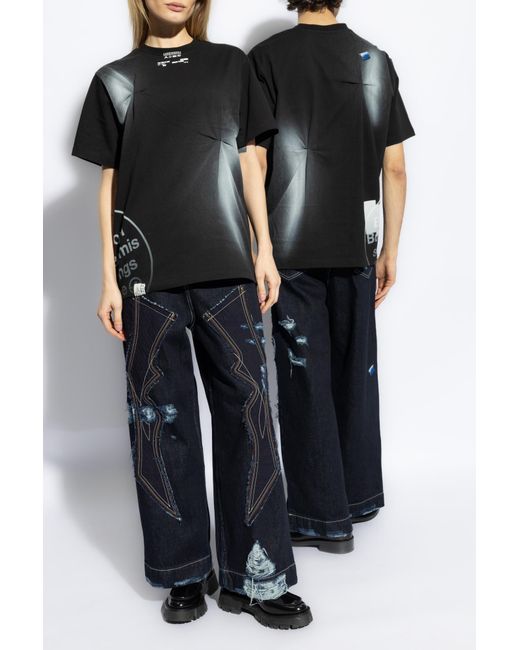 Adererror Black Short-Sleeved T-Shirt for men