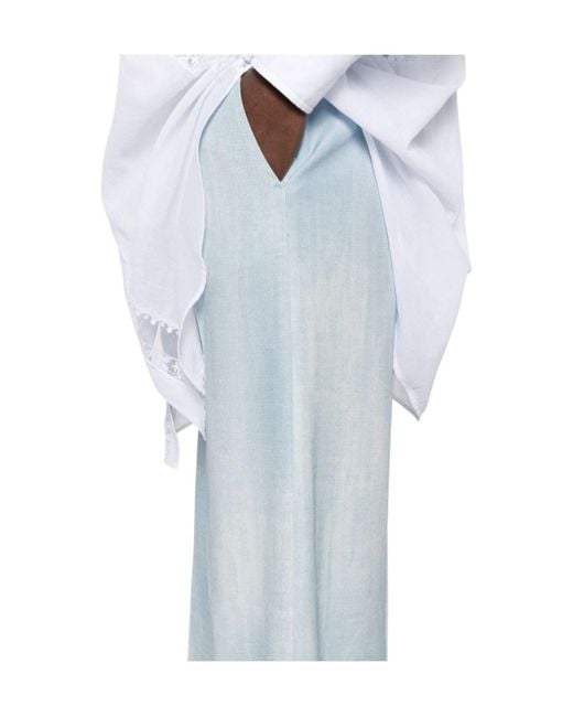 Ermanno Scervino Blue Faded Wide-Leg Trousers