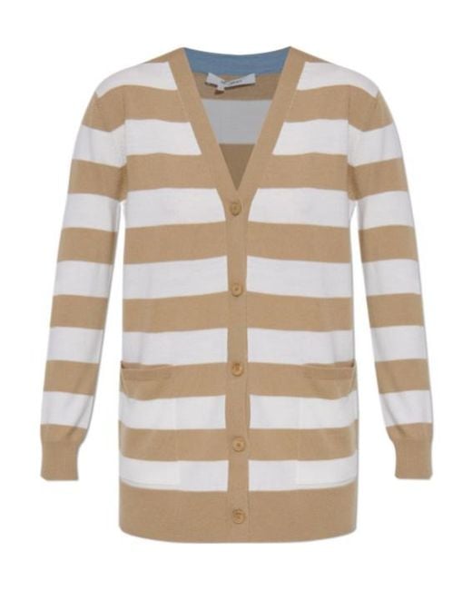 Max Mara White Fiemme Striped Cardigan