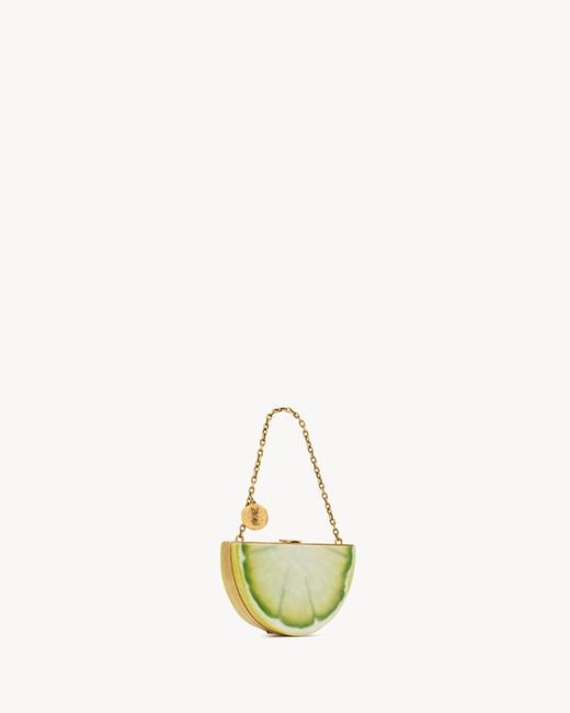 Saint Laurent Metallic Evening Mini Lemon Clutch Bag