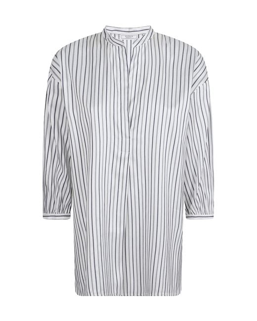Peserico Gray Striped Longline Shirt