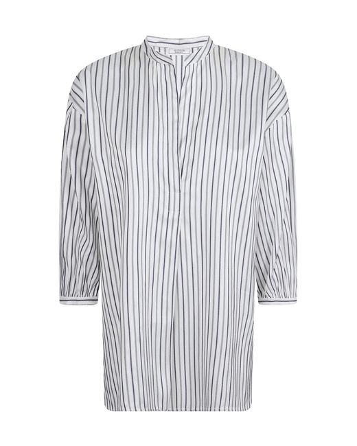Peserico Gray Striped Longline Shirt