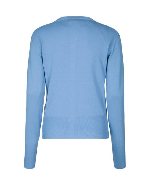 Vivienne Westwood Blue Logo Embroidered Buttoned Cardigan