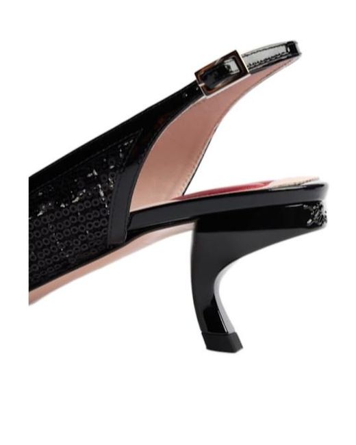 Roger Vivier Black Virgule Pointed-Toe High-Heeled Sandals