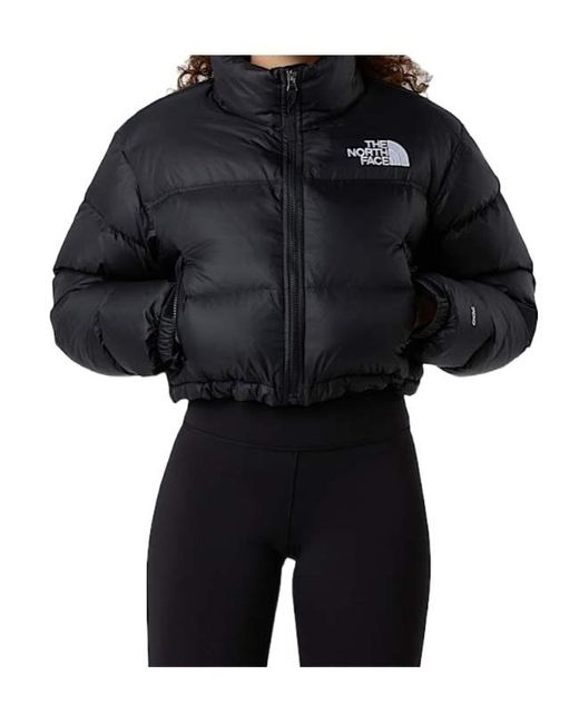 The North Face Black Nuptse Cropped Padded Jacket