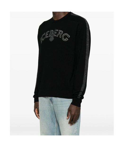 Iceberg Black Logo Sweater for men