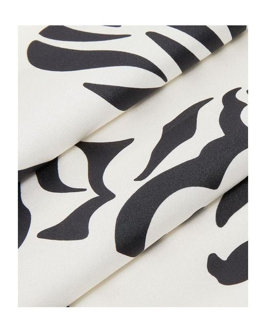 Fendi White Ivory Silk Foulard With Tiger Print