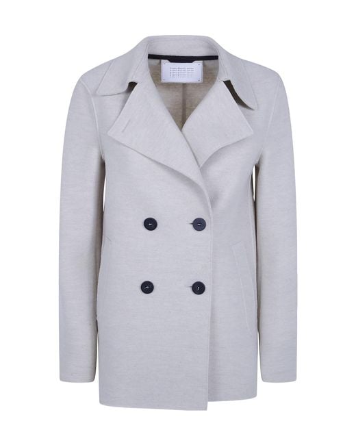 Harris Wharf London Gray Double-Breasted Wool Coat