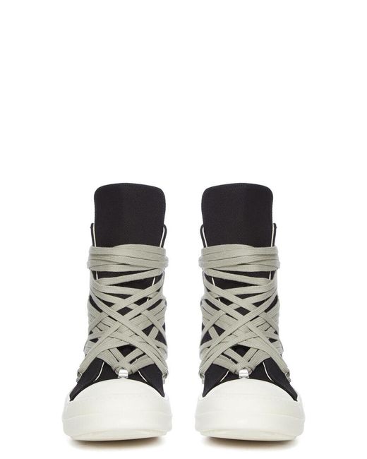 Rick Owens Black Megalace High-Top Sneakers for men