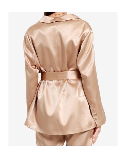 Semicouture Natural Semi Couture Christiana Jacket With Lapels And Belt