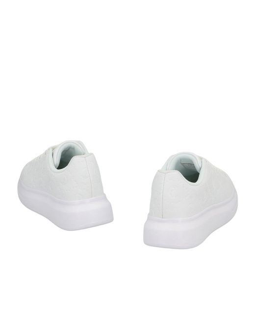 Just Cavalli White Logo Embossed Low-Top Sneakers