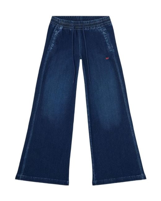 DIESEL Blue D-Ainty Wide-Leg Jeans