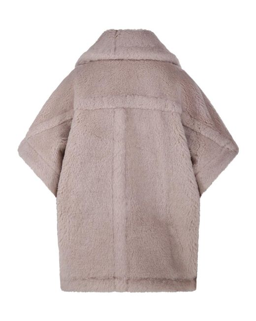Max Mara Gray Newmanto Zip-Up Short-Sleeved Coat