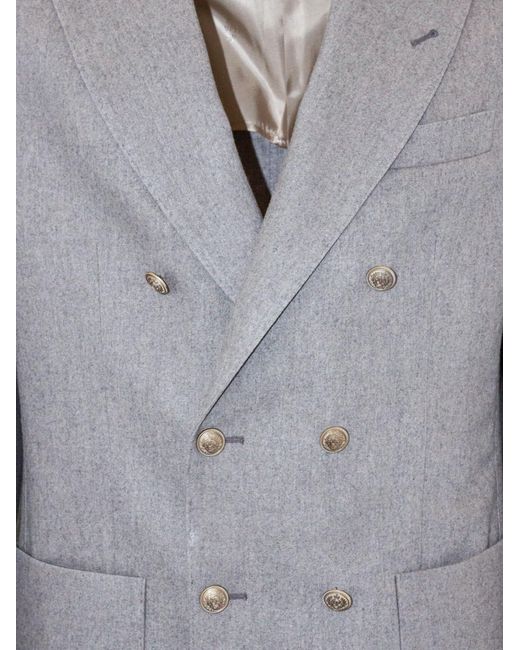 Eleventy Gray Double-Breasted Jacket for men